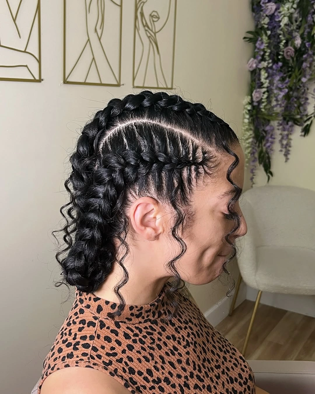 butterfly braids hairstyle Layered Butterfly Braids with Sculpted Face-Framing Curls