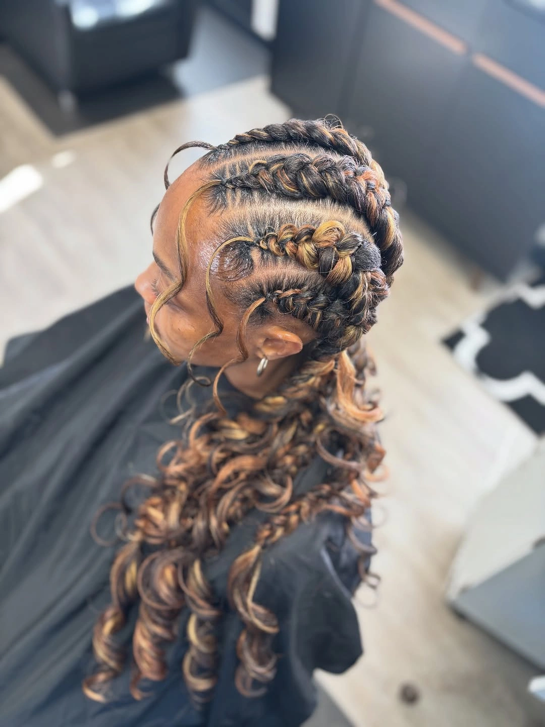 butterfly braids hairstyle Caramel Ribbon Butterfly Braids with Cascading Spiral Ends