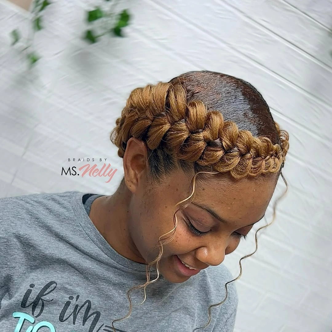 butterfly braids hairstyle Golden Crown Butterfly Braids with a Sleek Wrapped Finish