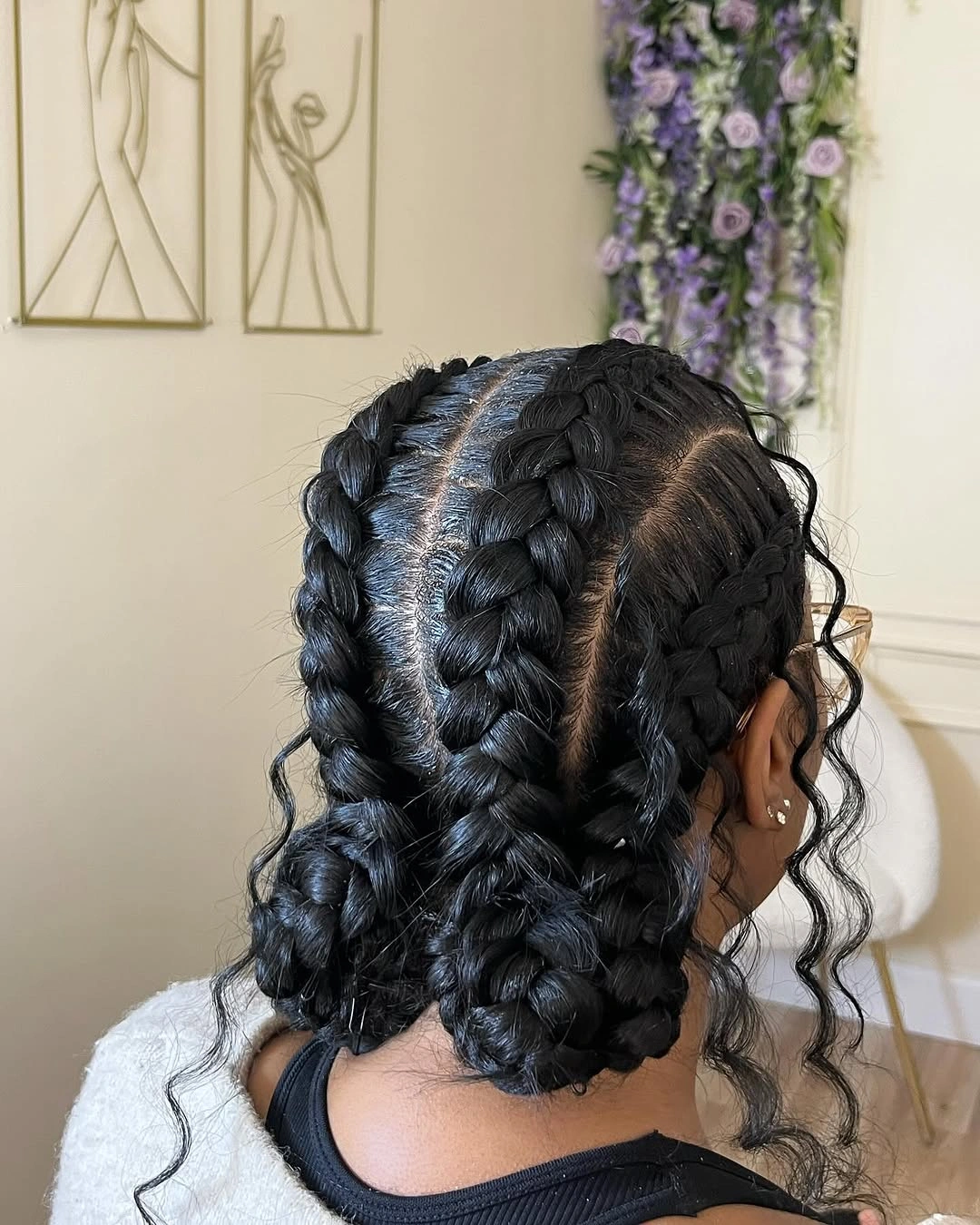 butterfly braids hairstyle Classic Double Butterfly Braids with a Clean Center Part
