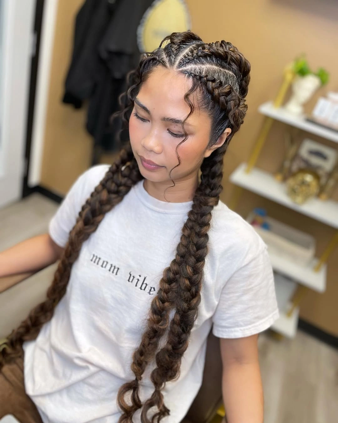 butterfly braids hairstyle Jumbo Butterfly Braids with Long Romantic Length