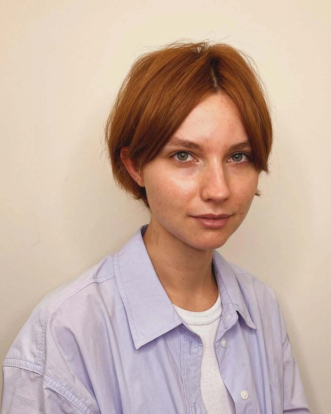 chestnut brown hair color Short Copper Chestnut Crop With A Soft Side Part