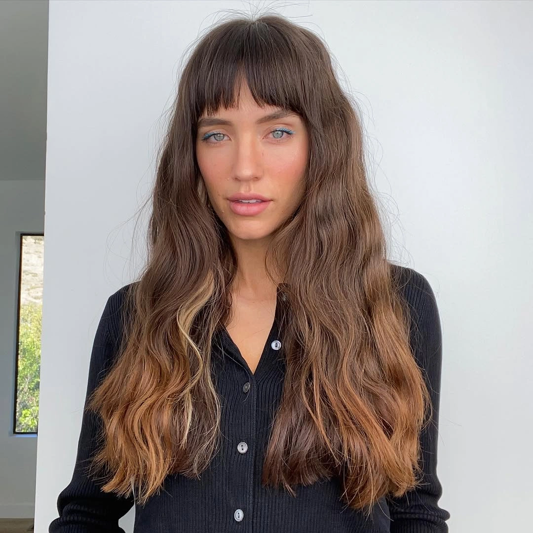 chestnut brown hair color Medium Chestnut Dimension on Long Wavy Hair