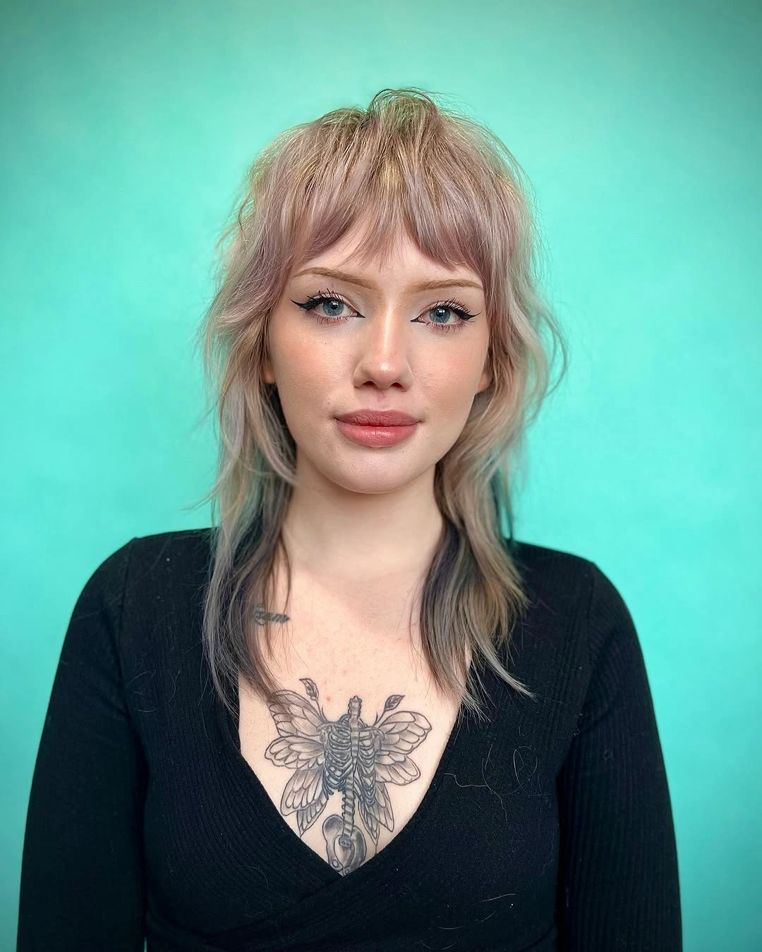 choppy medium layered hair Soft Platinum Layers with Delicate Airy Fringe
