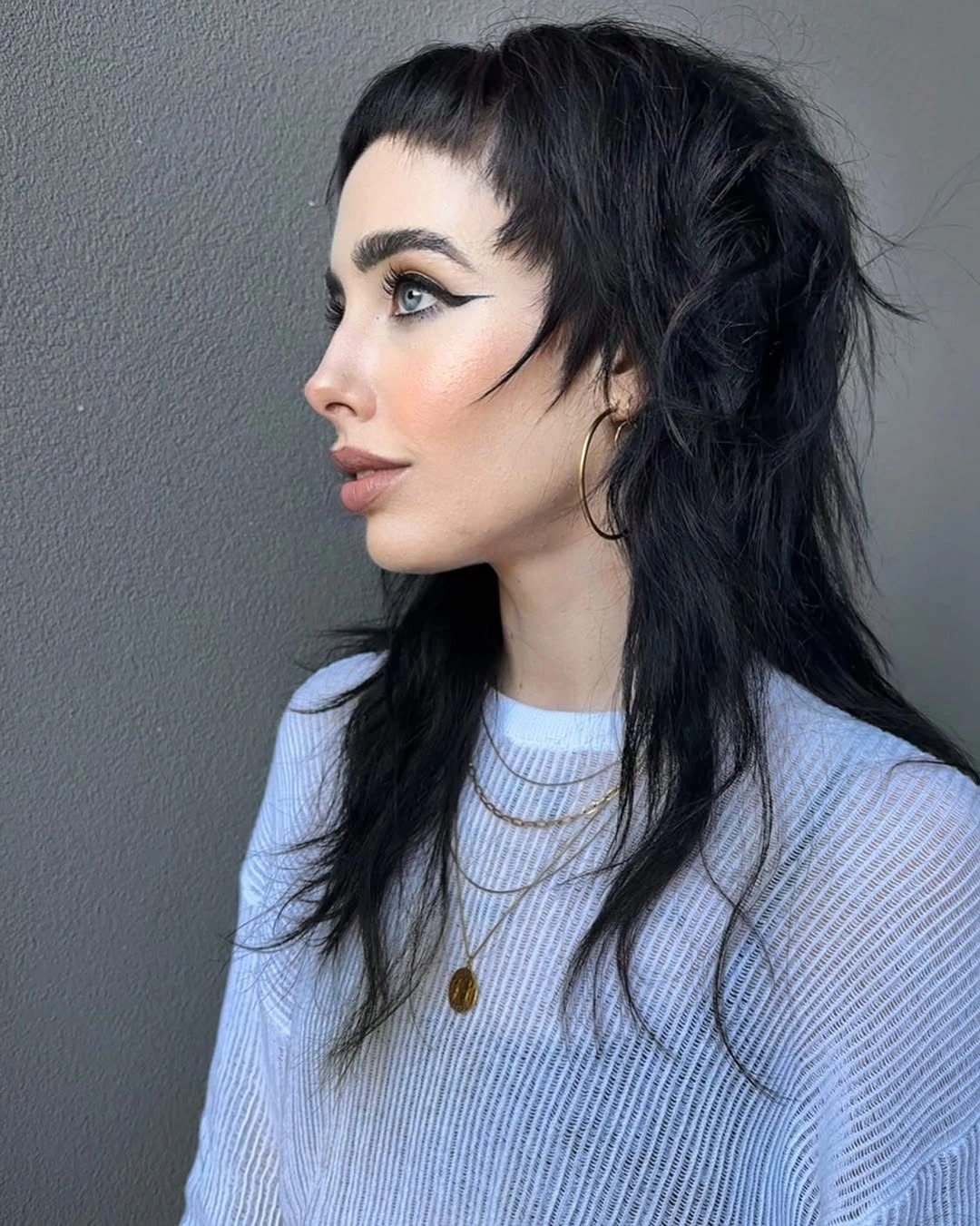 choppy medium layered hair Modern Micro Fringe with Dramatic Layered Length