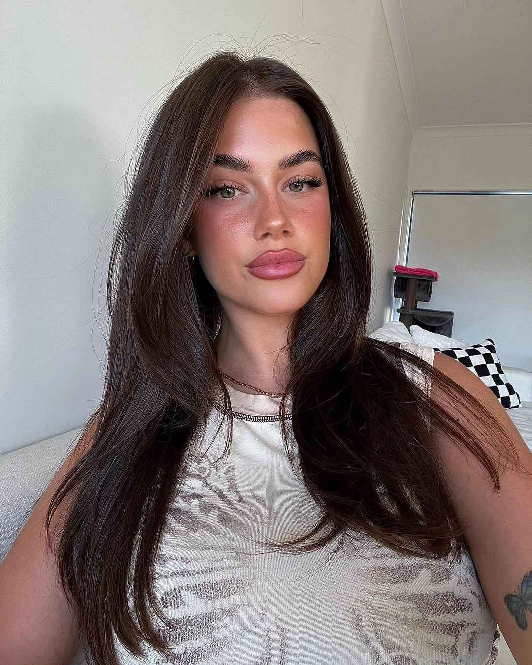 dimensional brunette hair color Dark Brunette Length With Soft Face-Framing Waves