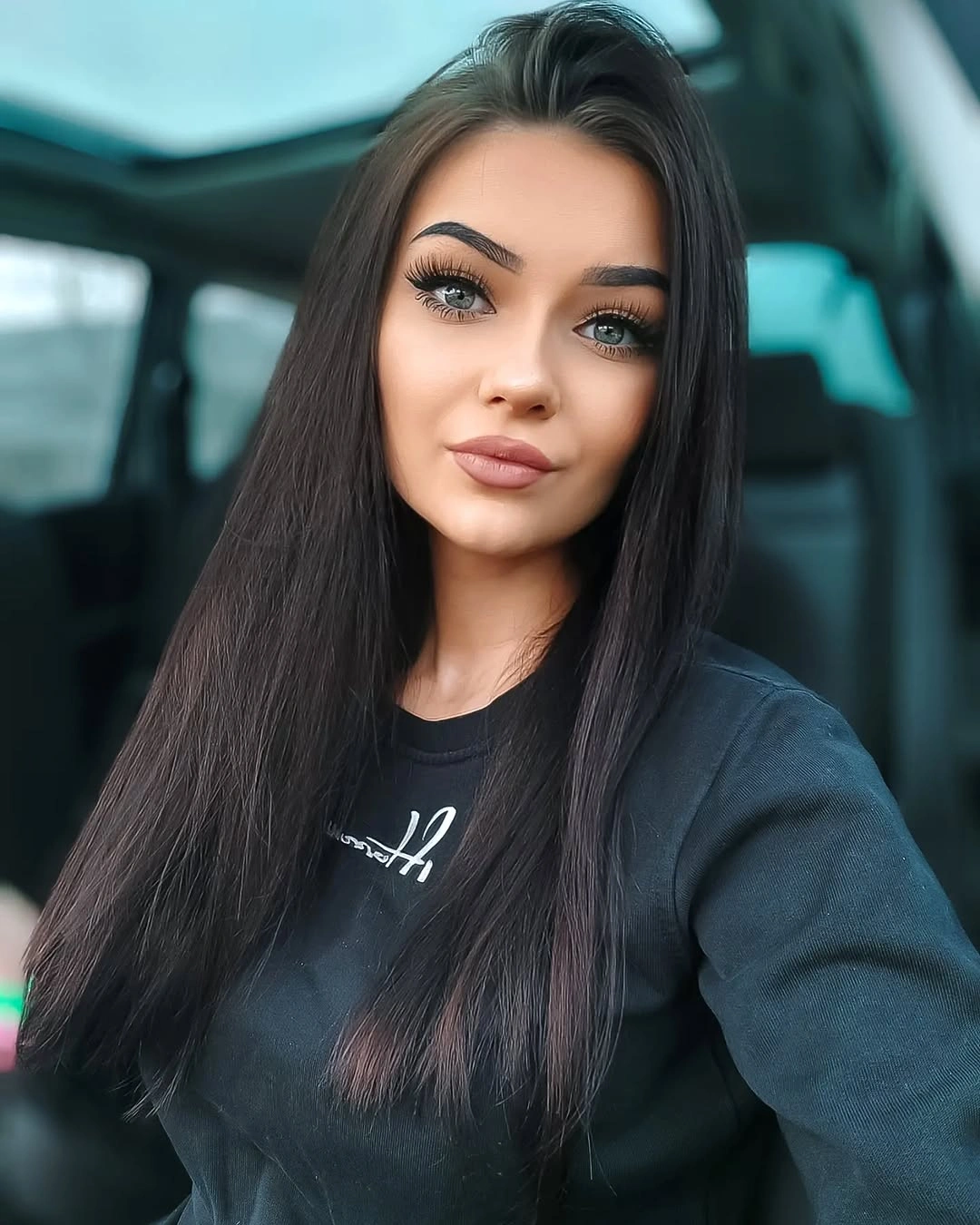 dimensional brunette hair color Deep Brunette Length With Sleek Straight Finish