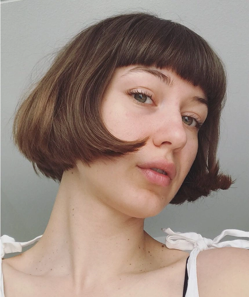 fall bob haircut ideas 2026 Vintage-Inspired Rounded Bob With Baby Bangs