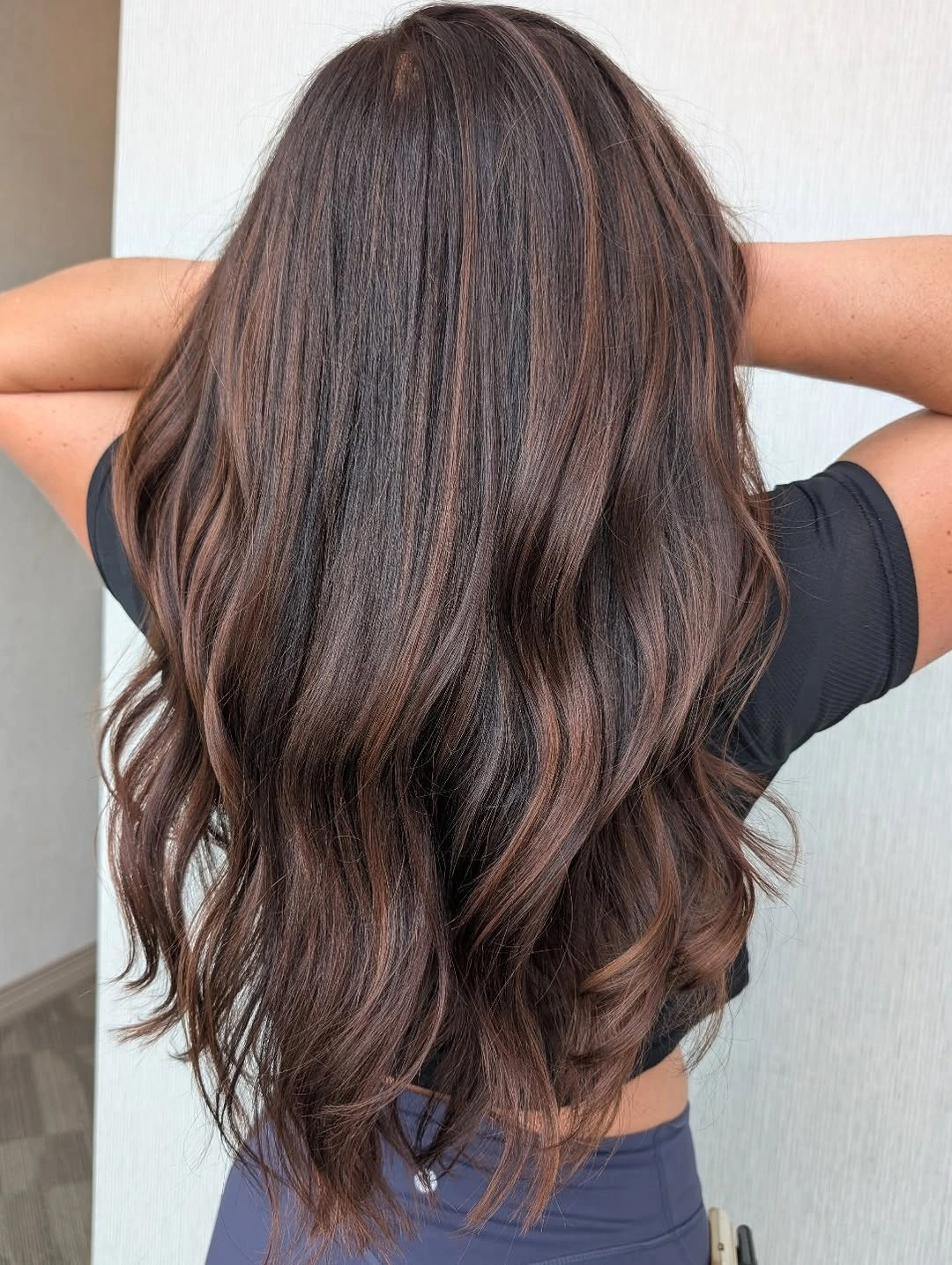 Fall brunette hair colour 2026 Mocha Brunette with Delicate Champagne Balayage