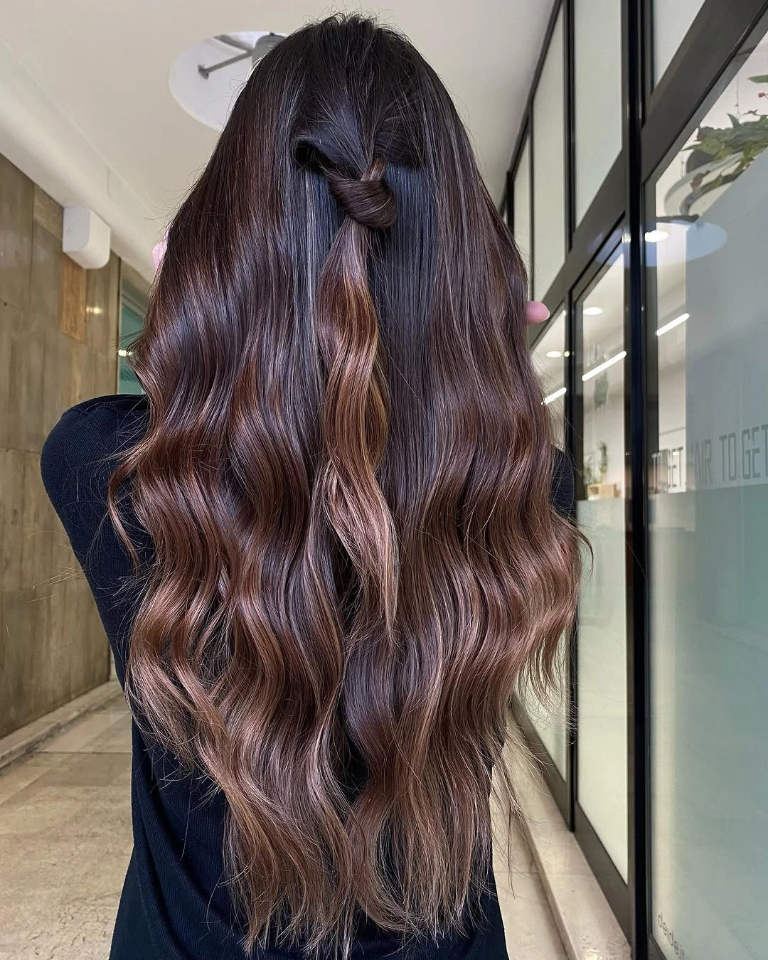 Fall brunette hair colour 2026 Silky Chocolate Brunette with Hidden Caramel Dimension