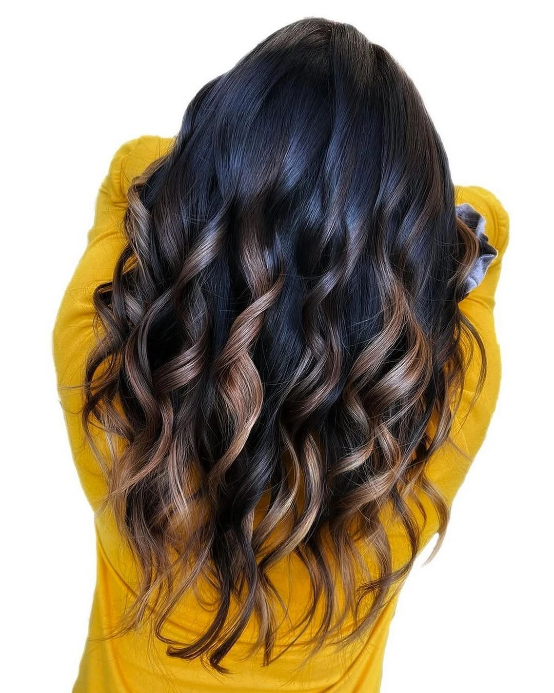 Fall brunette hair colour 2026 Espresso Balayage with Toasted Caramel Waves