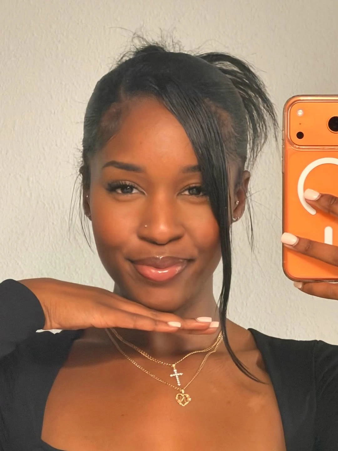 fall hair colors for black women 2026 Soft Side-Swept Black Updo for Everyday Elegance