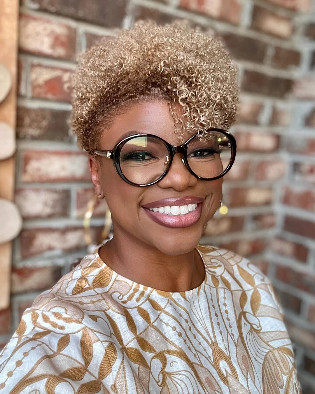 fall hair colors for black women 2026 Soft Champagne Crop Full of Natural Texture