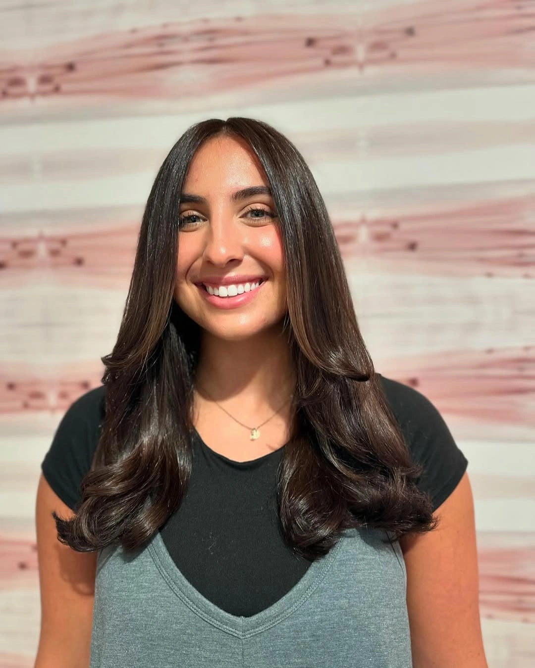fall hair colour ideas 2026 Glossy Espresso Layers With Soft Movement
