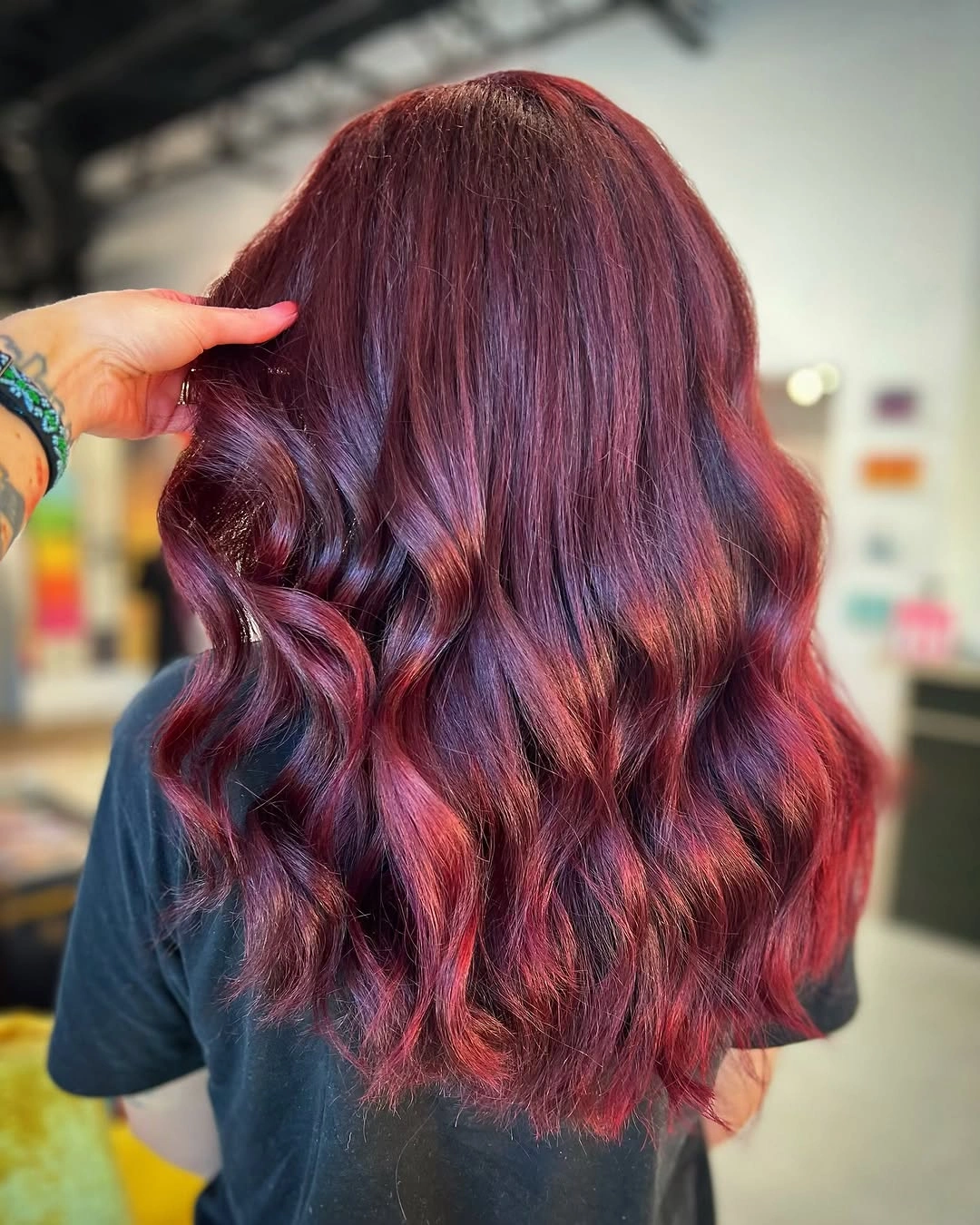 fall hair colour ideas 2026 Deep Cherry Wine Hair With Velvet Dimension