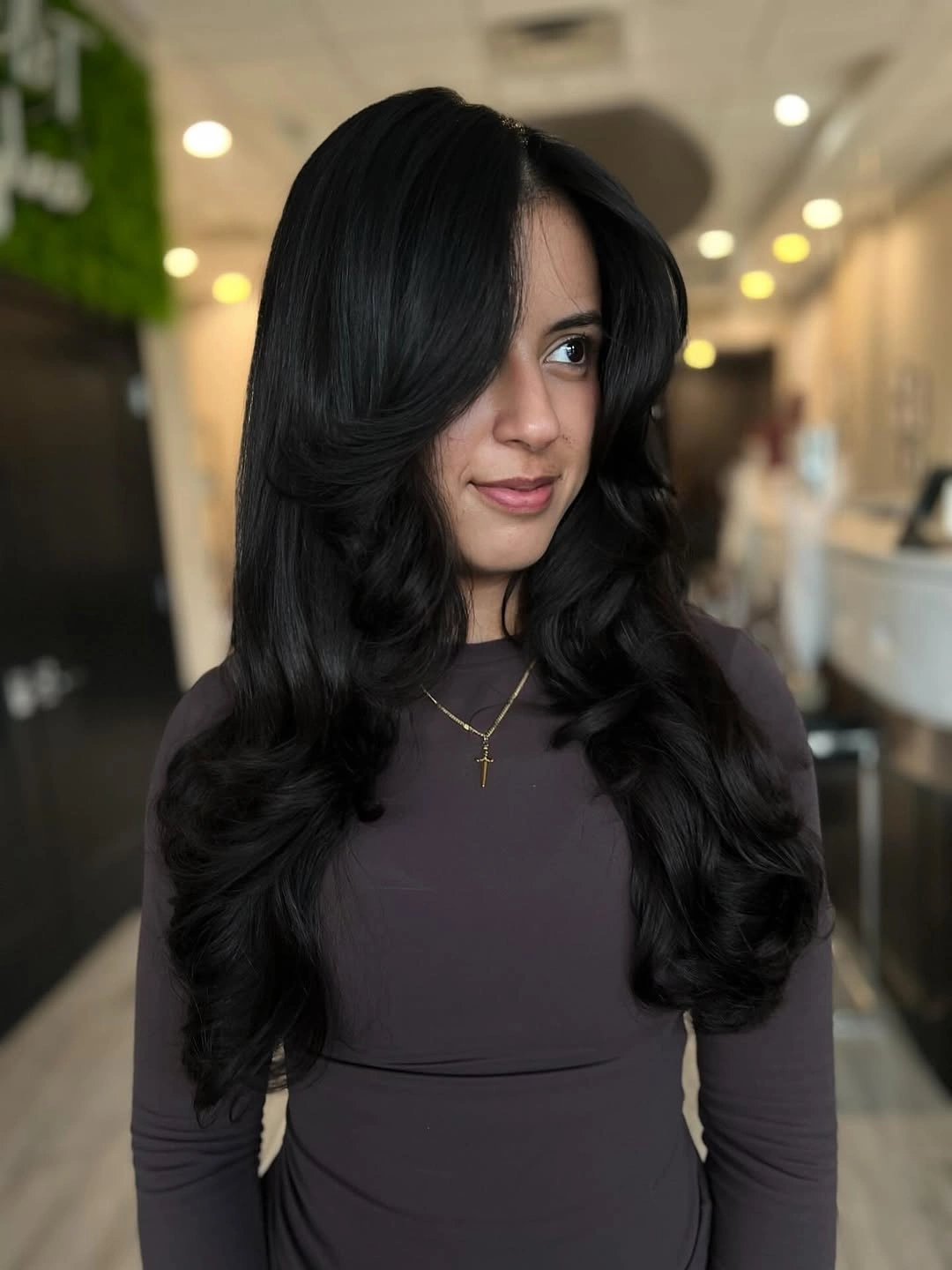 fall hair colour ideas 2026 Midnight Black Hair With Mirror-Like Shine
