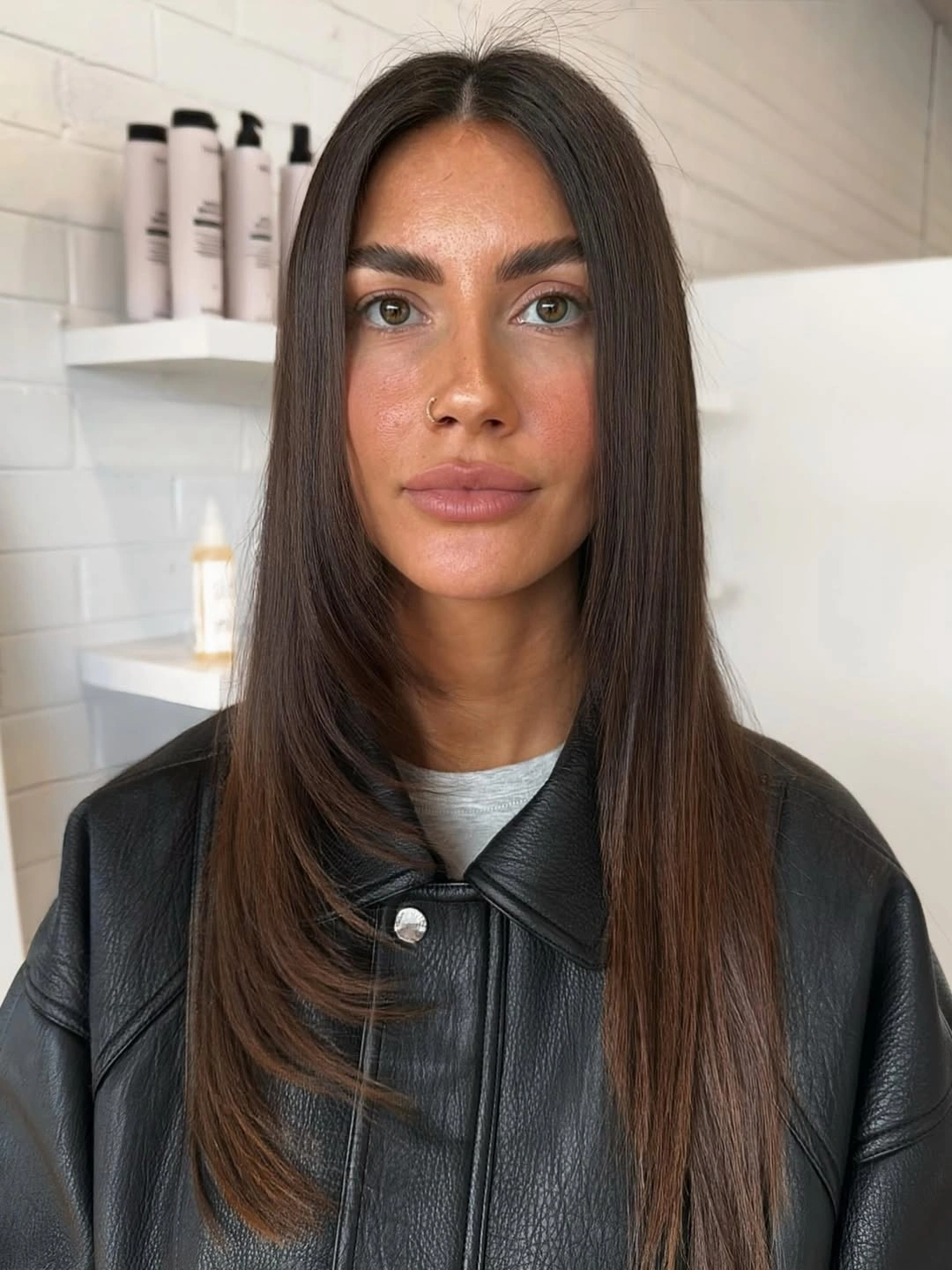 fall haircuts for women 2026 Polished Long Layers With a Glass Hair Finish