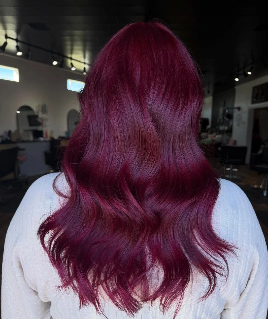 fall haircuts for women 2026 Deep Mulberry Waves for a Rich Autumn Refresh