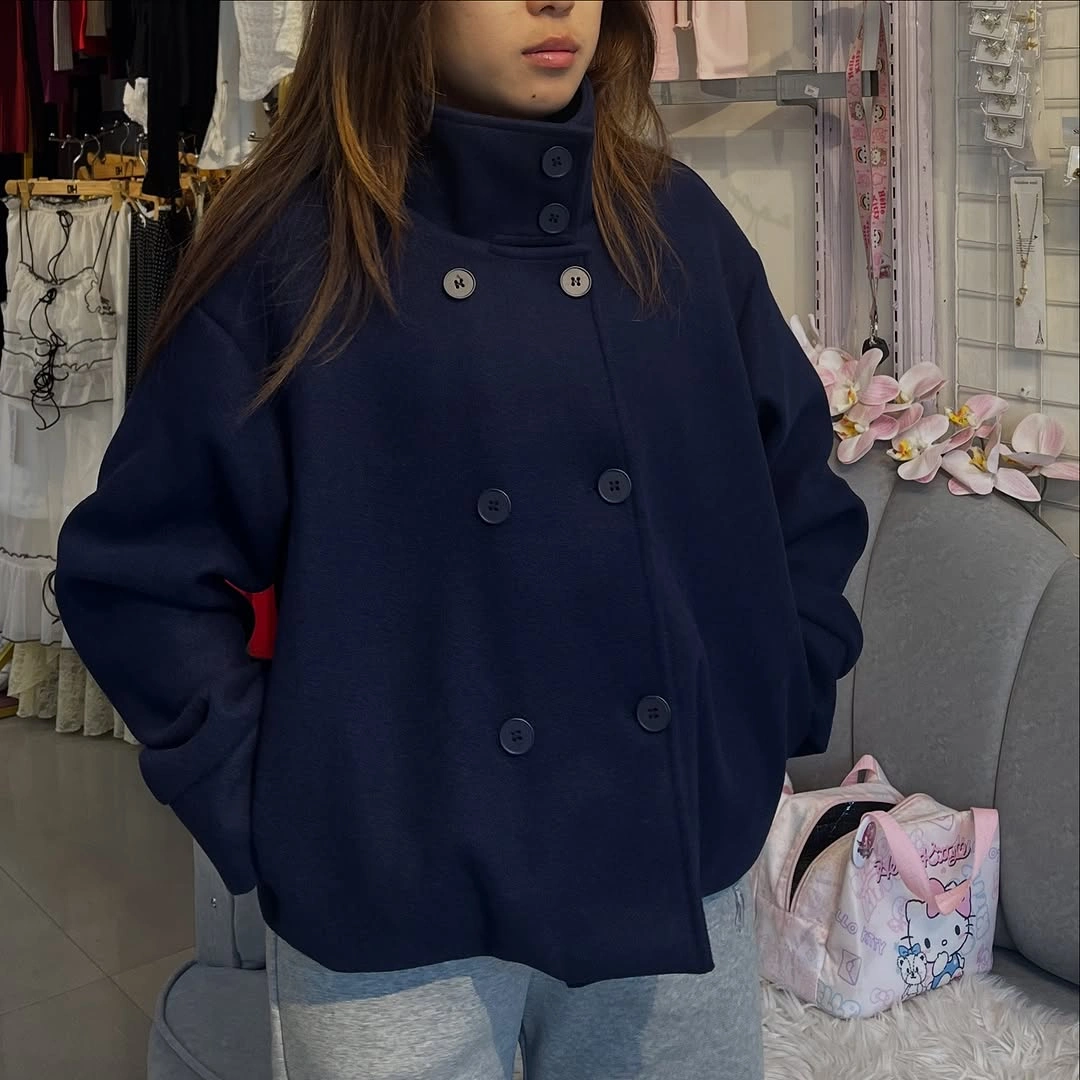 fall outfits with peacoat 2026 Oversized Navy Peacoat Brings Comfort To Casual Days