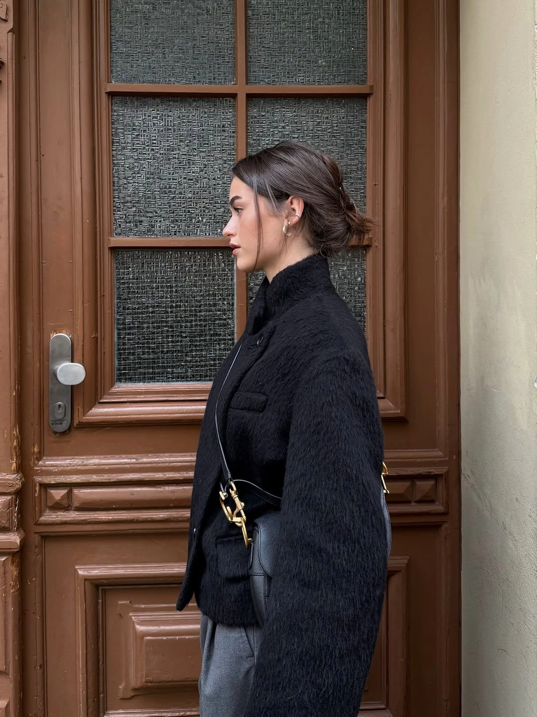 fall outfits with peacoat 2026 Textured Black Peacoat Brings Quiet Luxury To Everyday Dressing