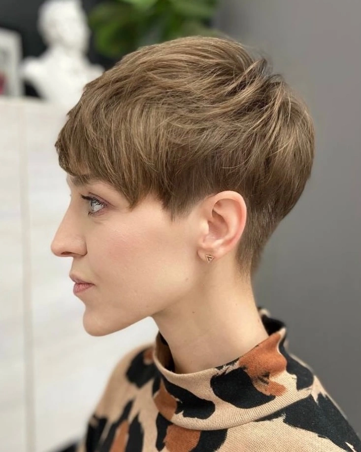 fall pixie haircut ideas 2026 Elegant Side-Swept Pixie With Natural Dimension