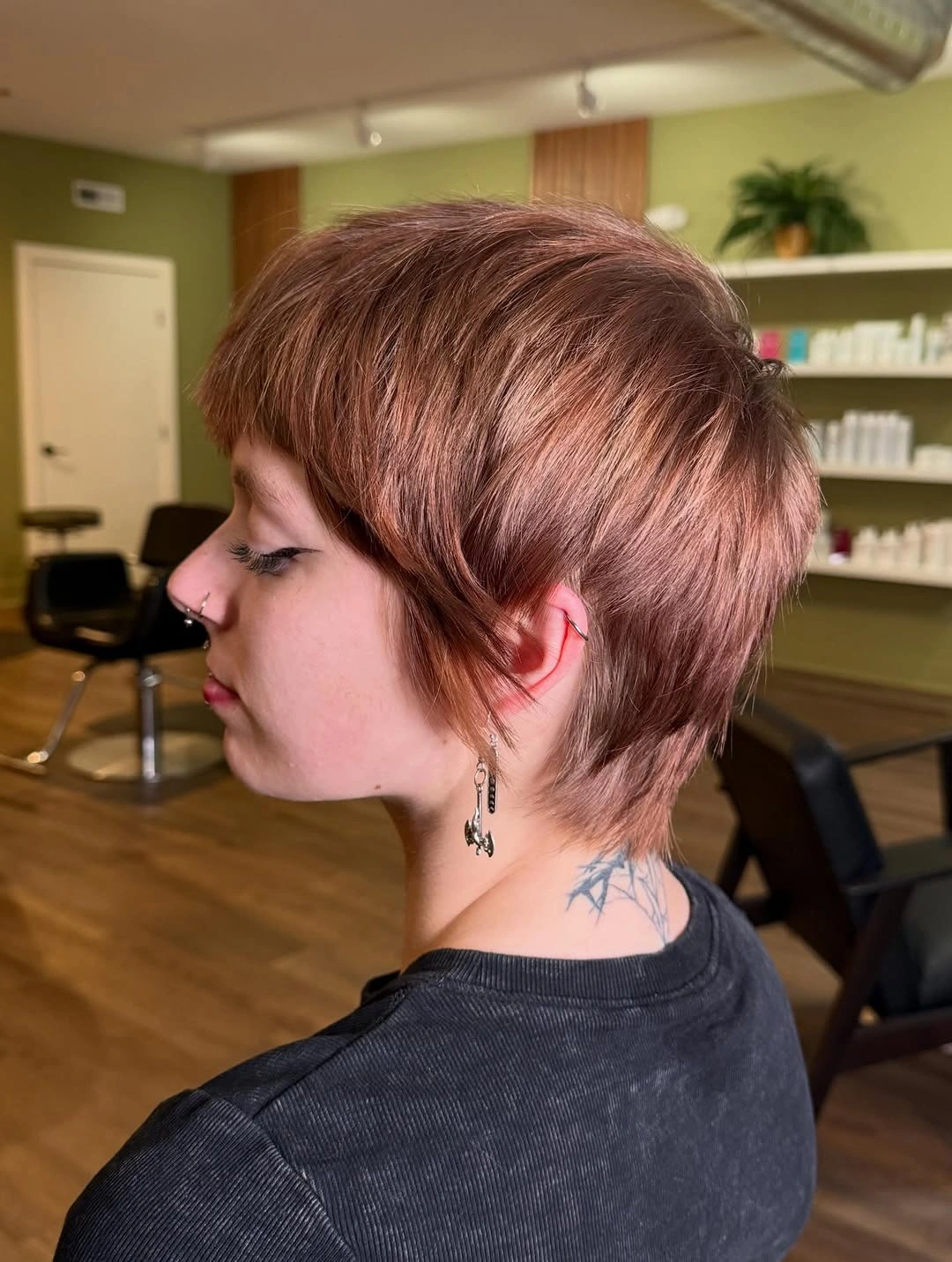 fall pixie haircut ideas 2026 Warm Cinnamon Pixie With Feathered Layers