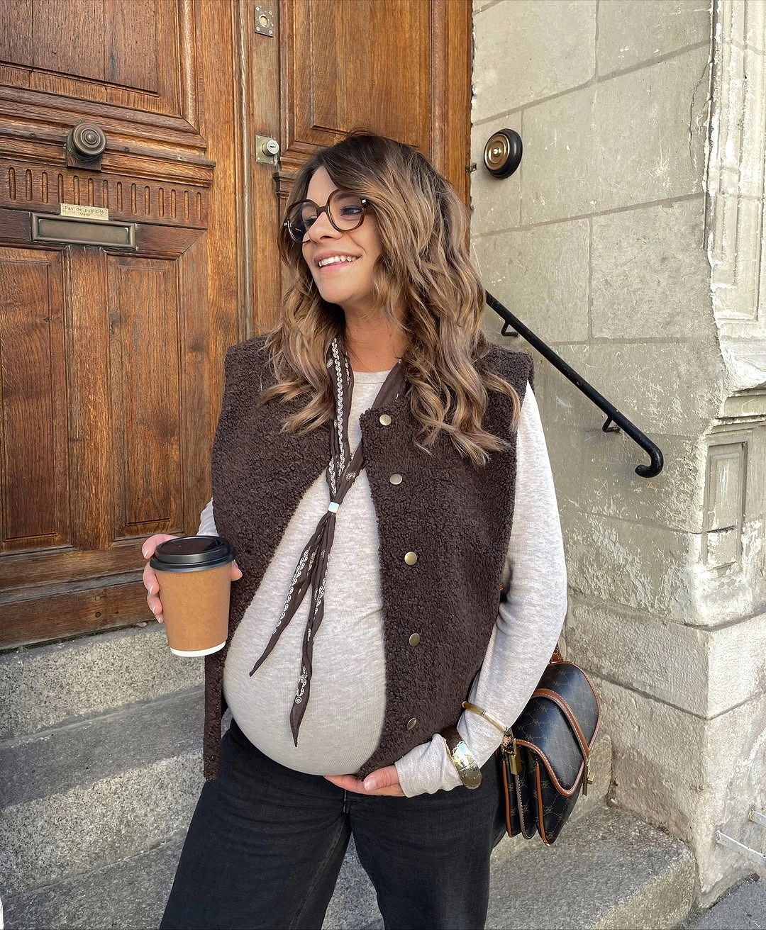 fall pregnancy outfits 2026 Cozy Teddy Vests That Bring Warmth Without Extra Bulk