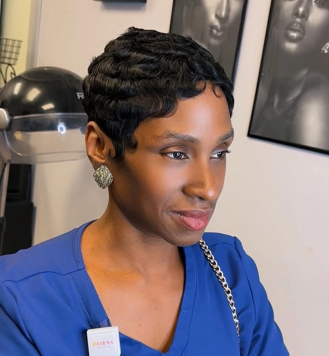 fall short haircuts 2026 Classic Finger Wave Pixie With Sculpted Shine