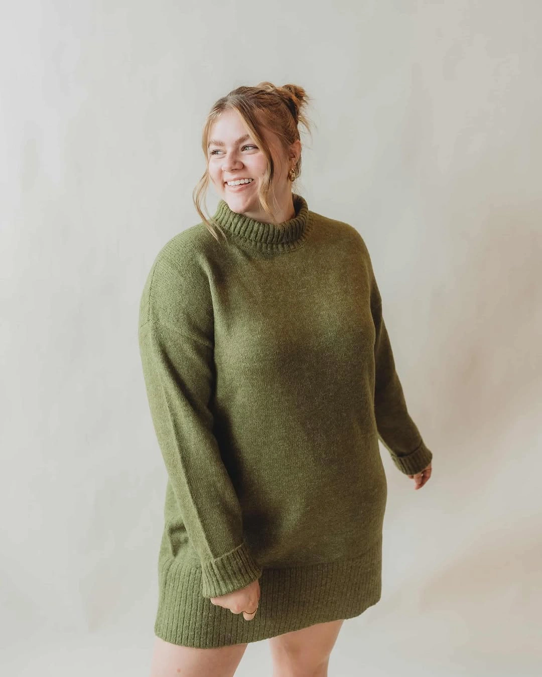 fall sweater dress outfits 2026 Relaxed Olive Sweater Dress for Everyday Comfort