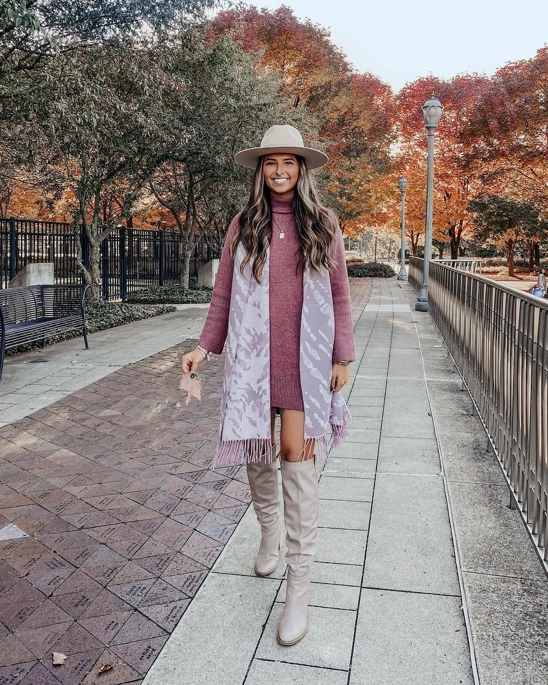 fall sweater dress outfits 2026 Soft Mauve Sweater Dress Styled for Peak Fall