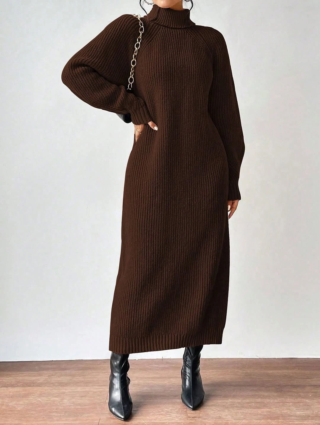 fall sweater dress outfits 2026 Chocolate Brown Maxi Sweater Dress for Modern Minimalists