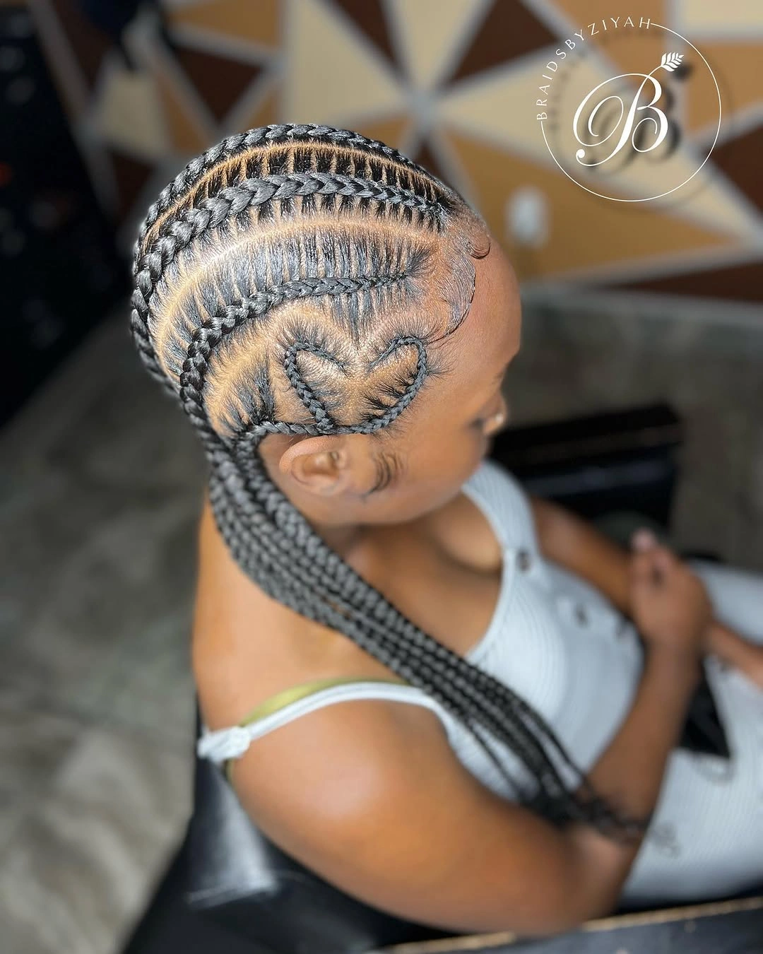 feed in braid hairstyles Artistic Side Heart Feed-In Braids With Bold Dimension