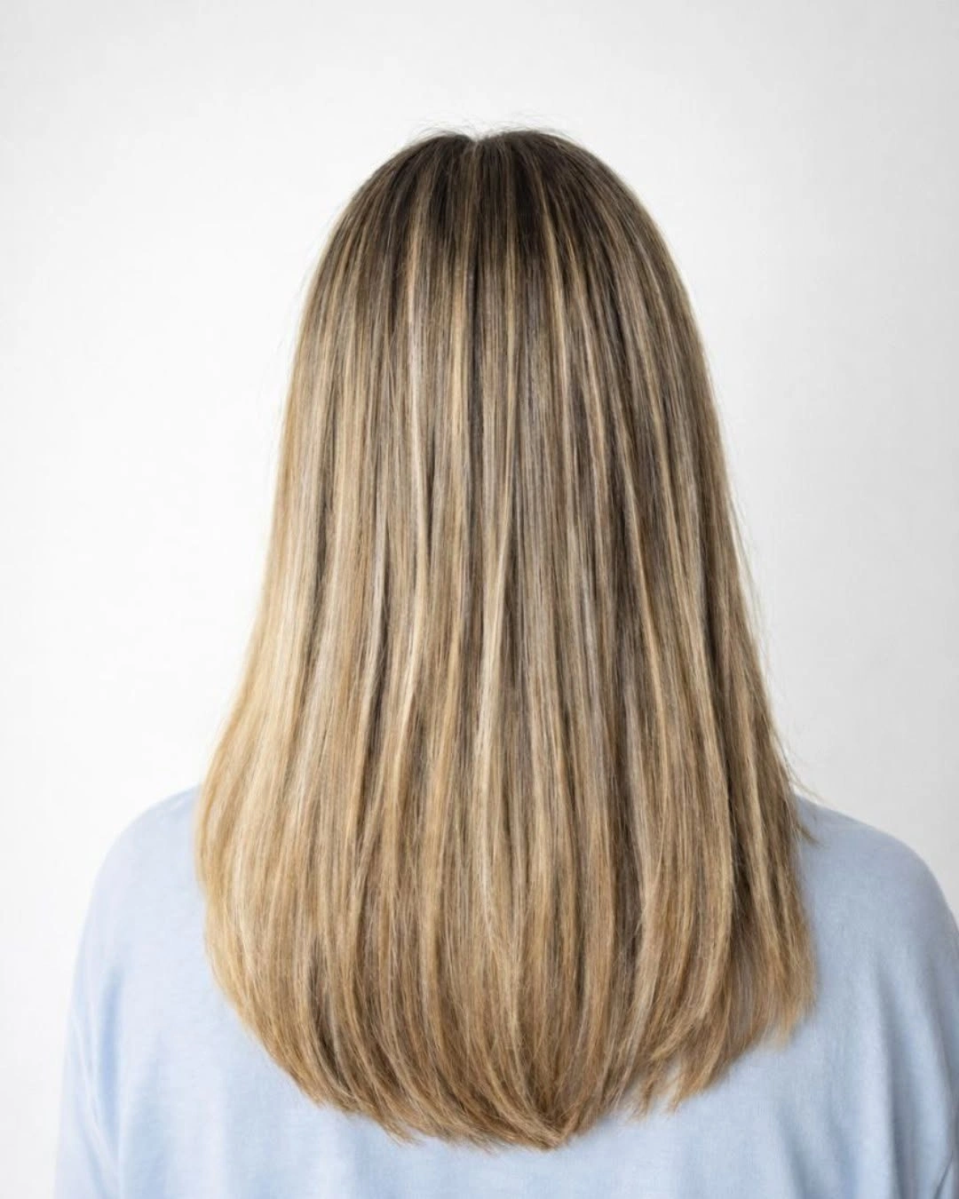 full head babylights blonde on brown hair Classic Straight Babylights With Soft Vanilla Dimension