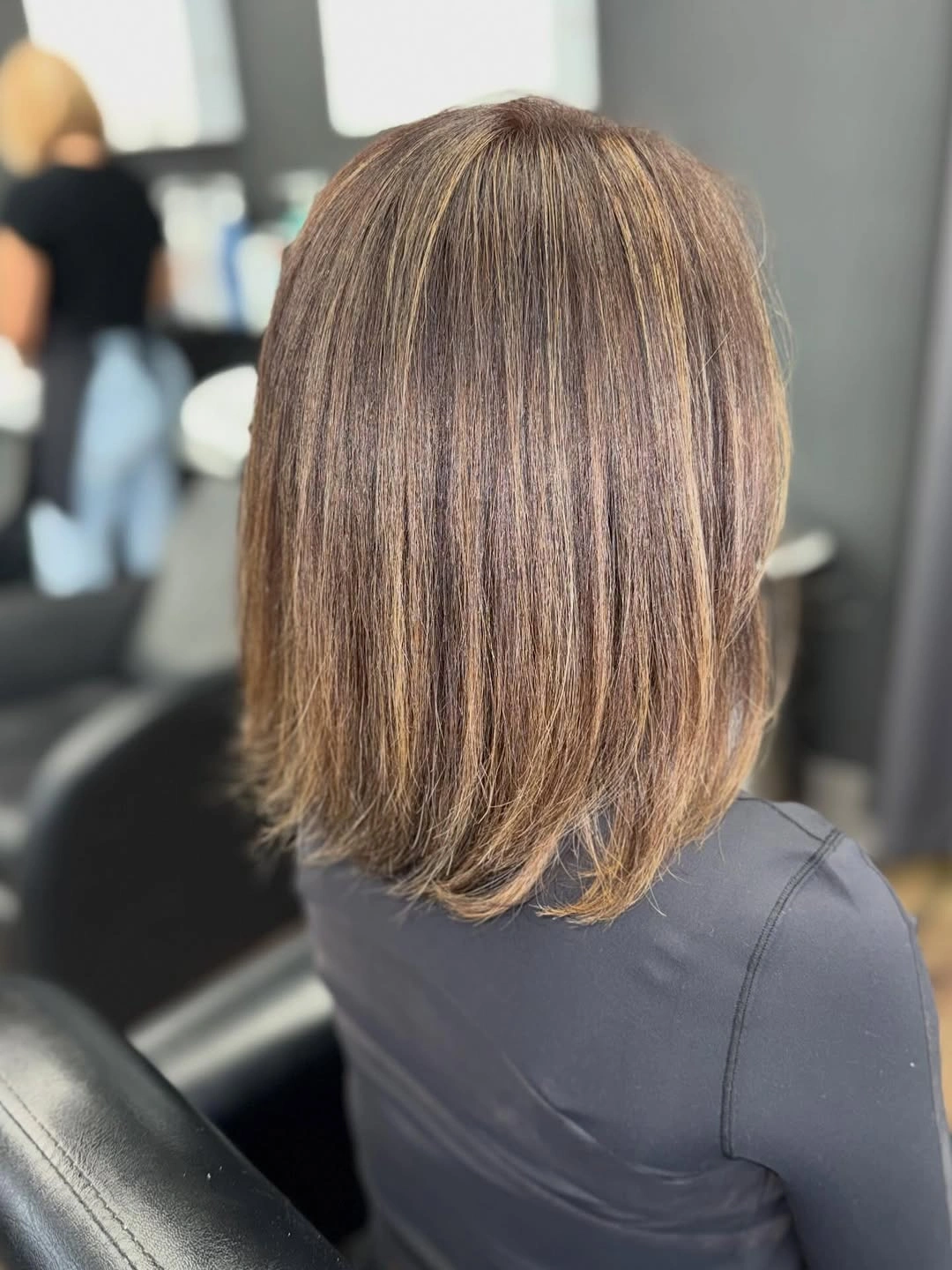full head babylights blonde on brown hair Soft Shoulder-Length Babylights With Warm Beige Glow