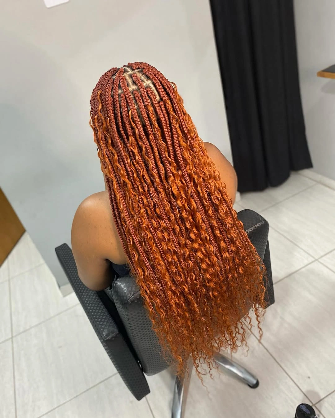 goddess braid Warm Ginger Goddess Braids with Cascading Curls