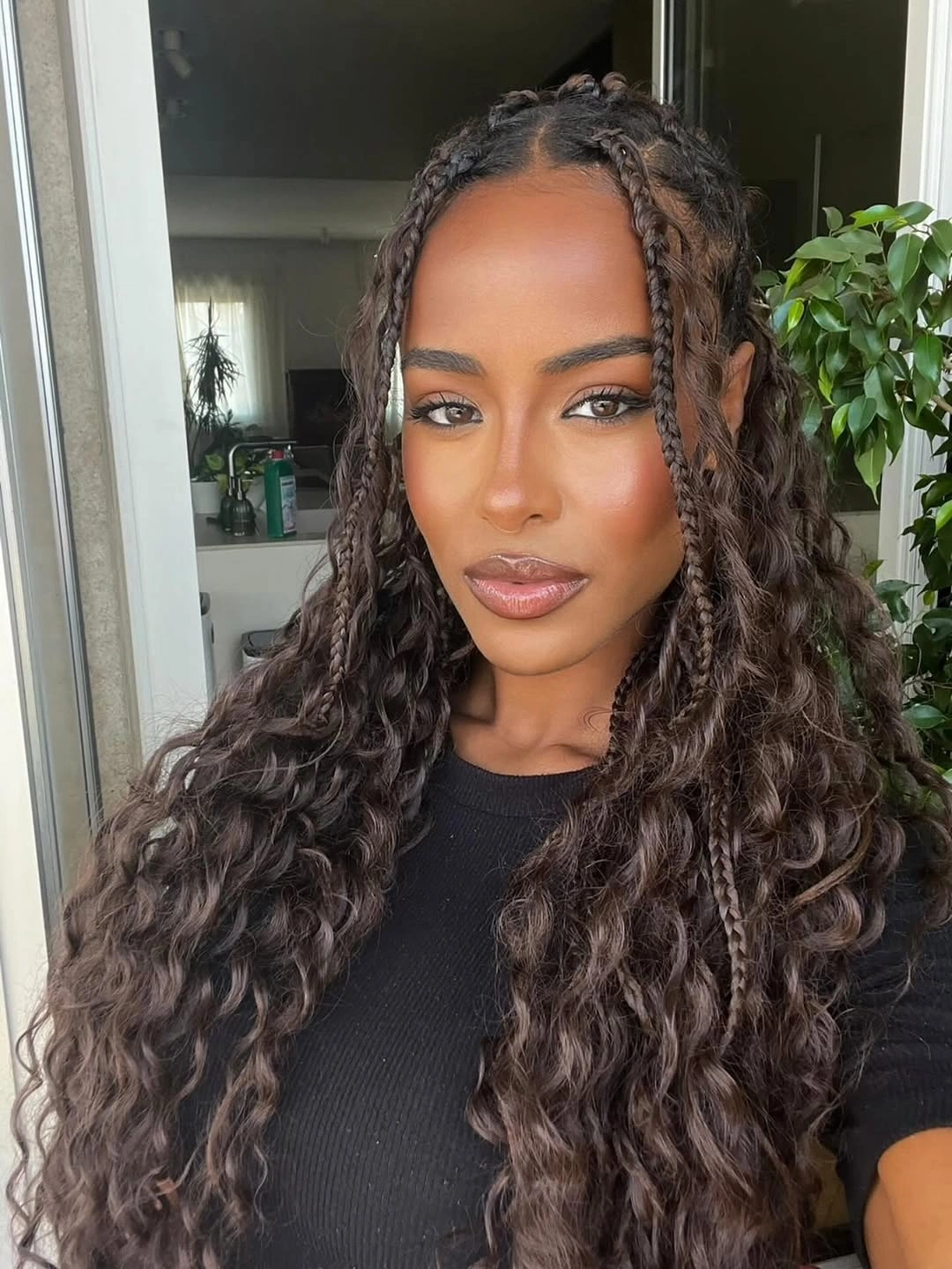 goddess braid Soft Chocolate Goddess Braids with Natural Romantic Waves