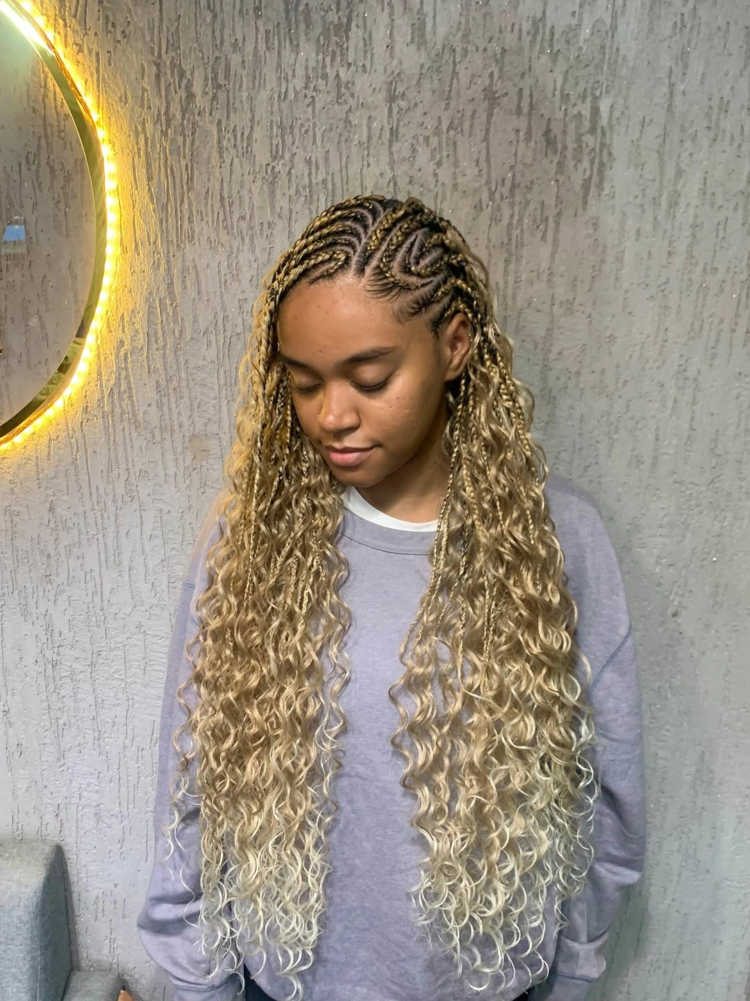 goddess braid Fulani-Inspired Blonde Goddess Braids with Artistic Cornrows