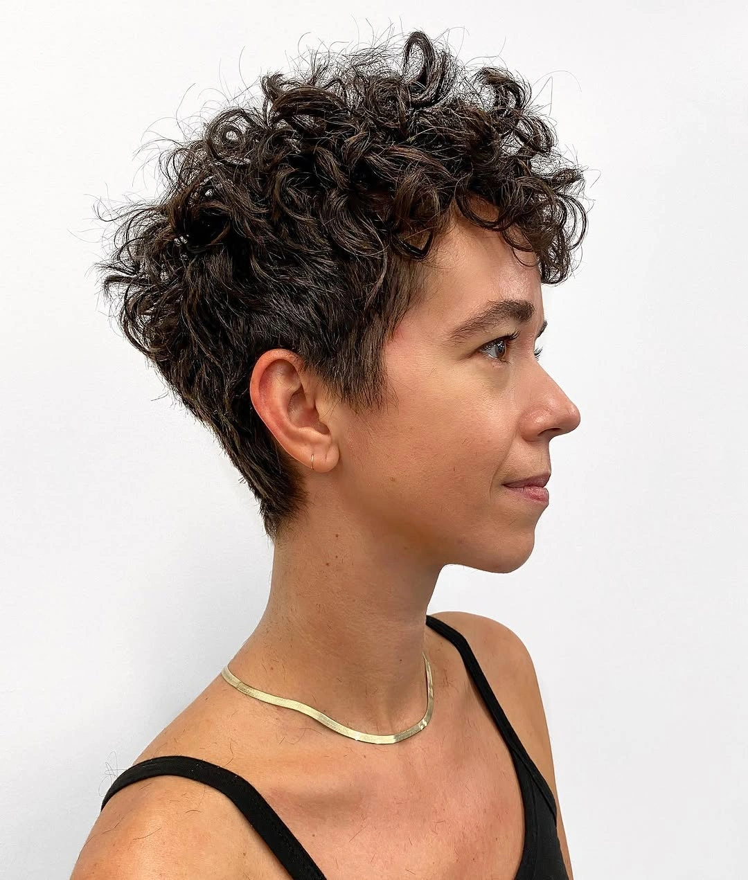 heatless curls hairstyle Curly Pixie Cut With Feathered Volume and Modern Texture