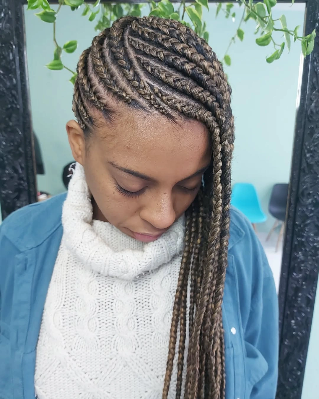 lemonade braid hairstyle Classic Medium Lemonade Braids With Soft Brown Dimension
