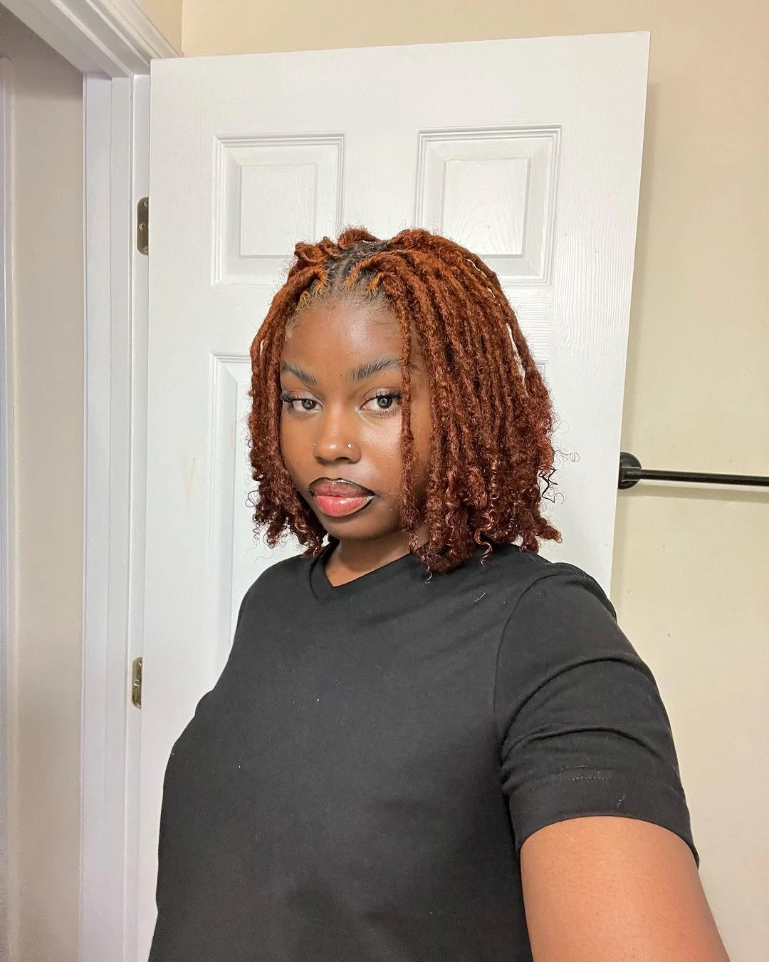 locs hairstyles for black women Soft Copper Bob Locs With Fresh Curly Ends