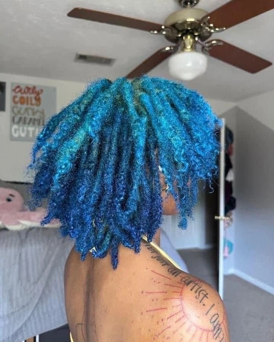 locs hairstyles for black women Electric Blue Locs That Make a Fearless Statement