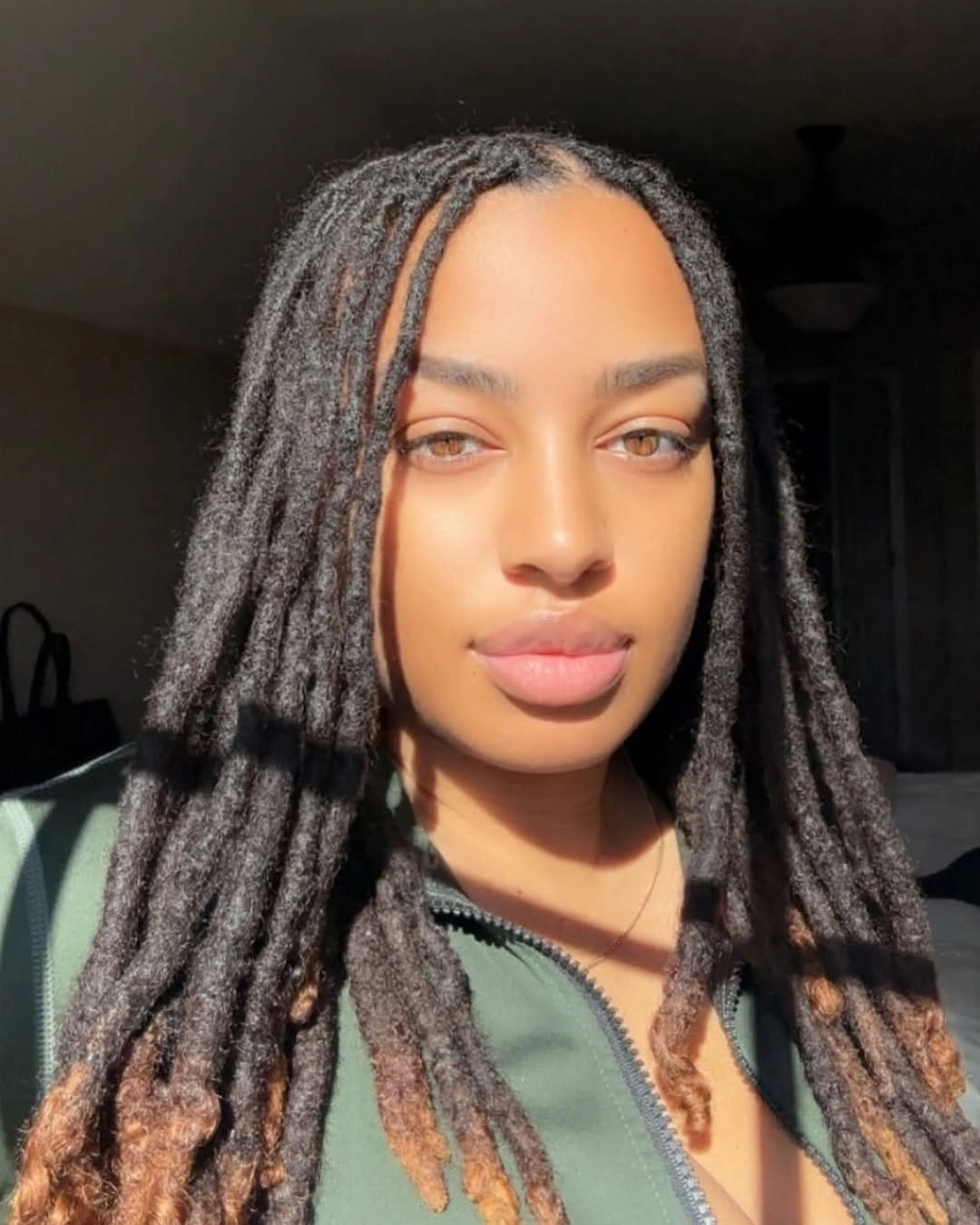 locs hairstyles for black women Classic Long Locs With Soft Brown Ombre Ends