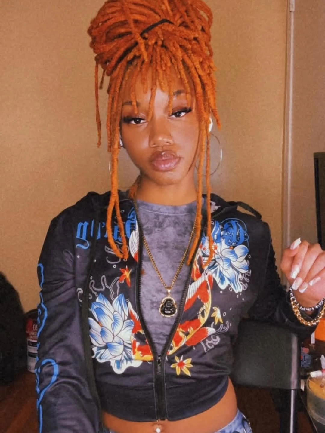 locs hairstyles for black women Bright Copper Loc Updo That Turns Every Head