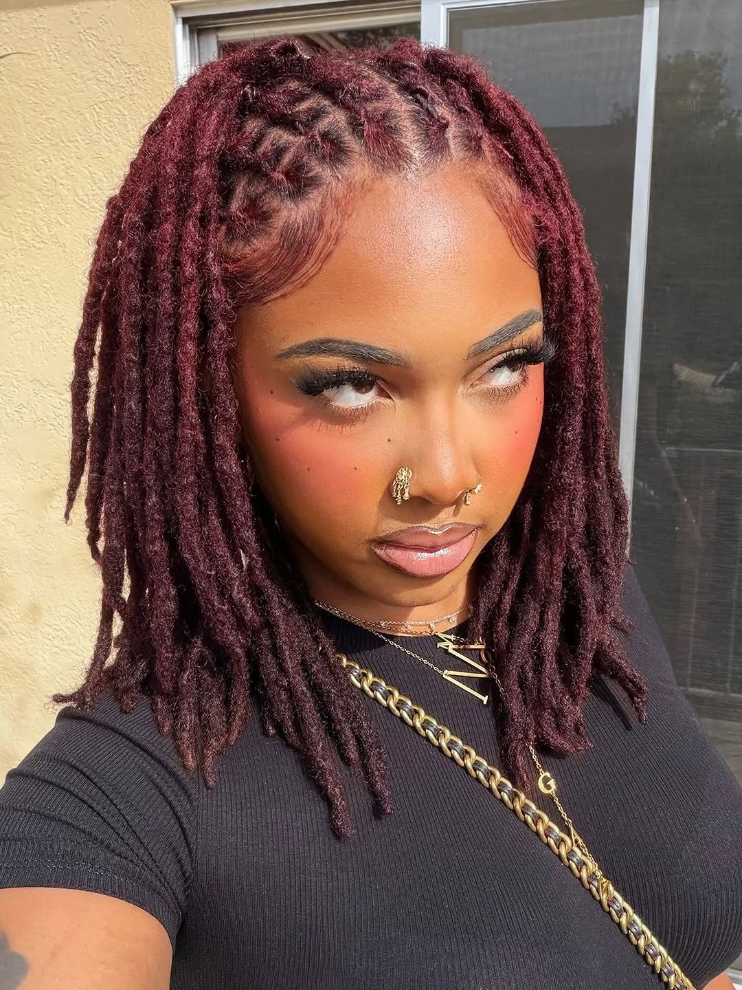 locs hairstyles for black women Rich Burgundy Locs That Instantly Brighten Your Look