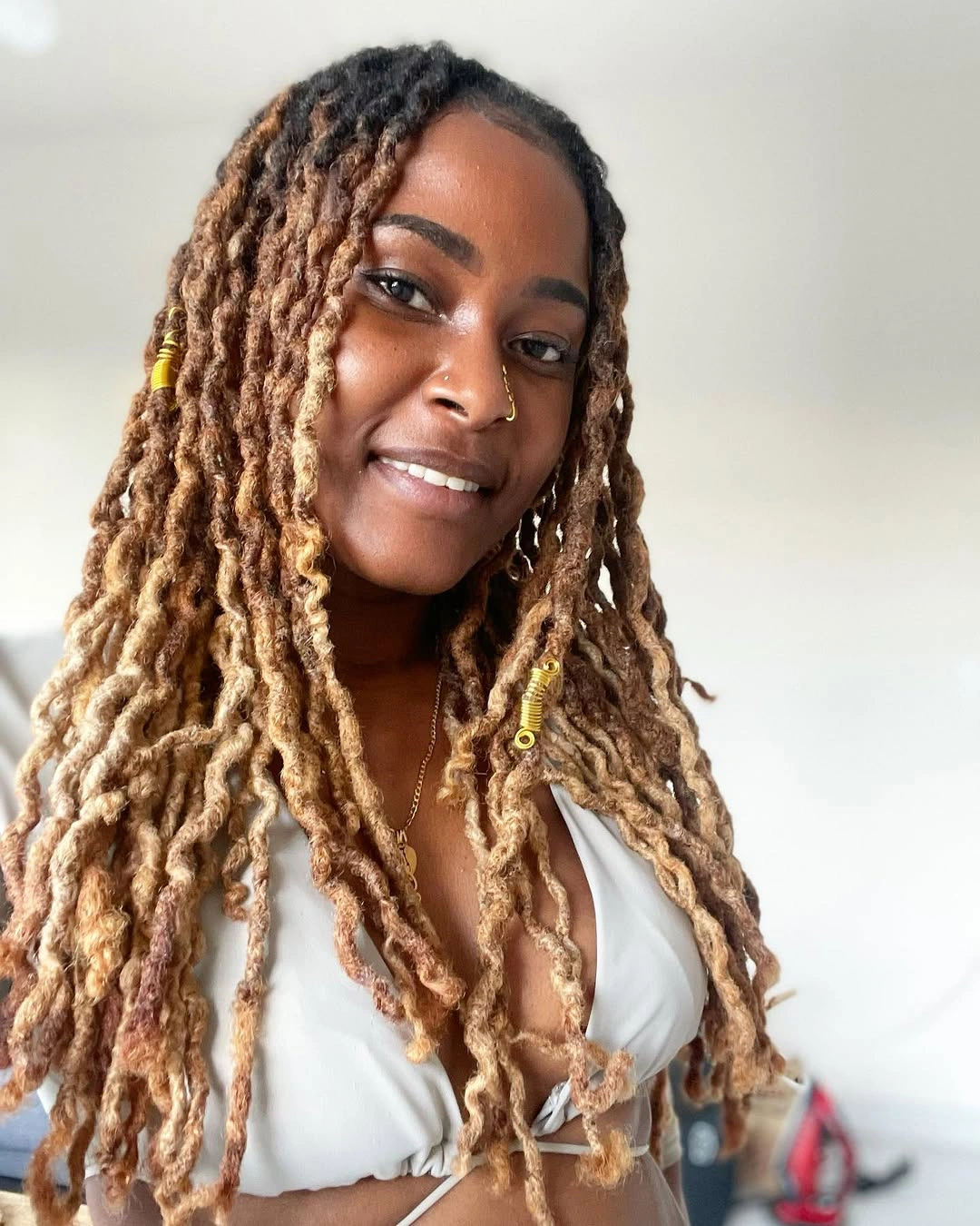 locs hairstyles for black women Golden Blonde Locs That Glow in Every Season