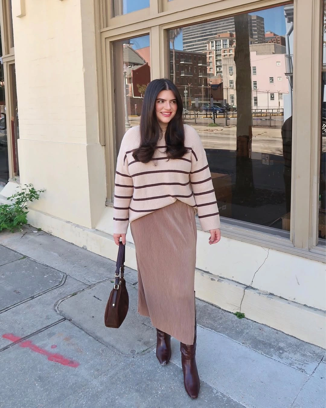 midi skirt fall outfit 2026 Soft Ribbed Neutrals for Cozy Autumn Days
