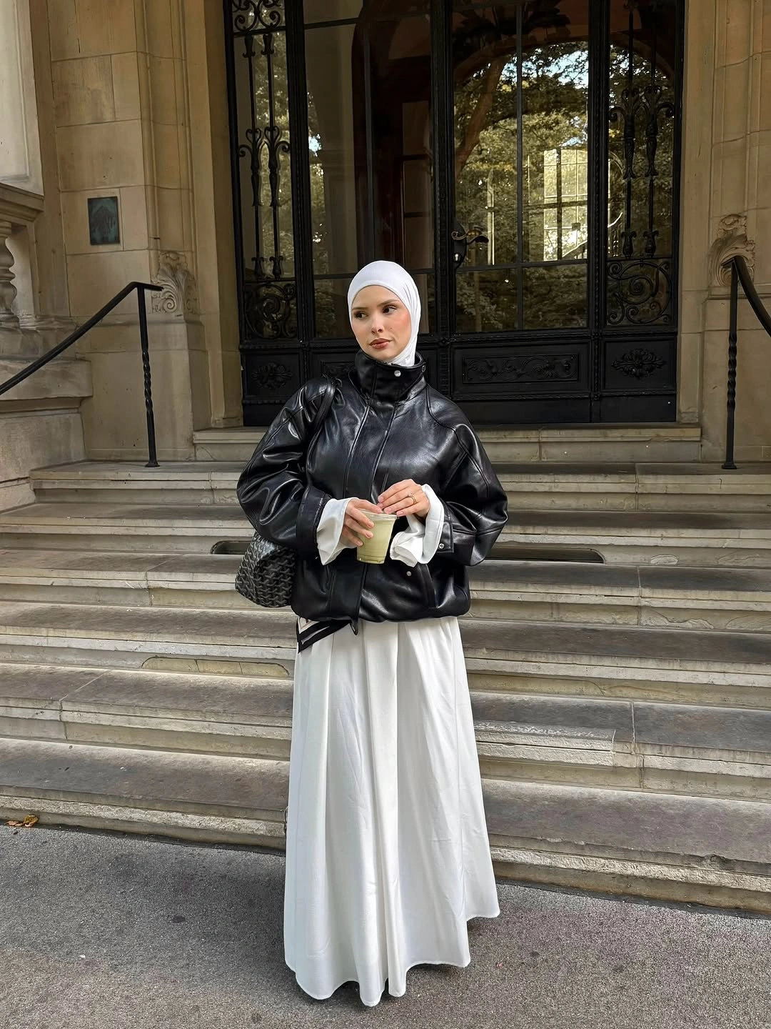 modest fall outfits 2026 Modern Black and White Styling With Timeless Modest Appeal
