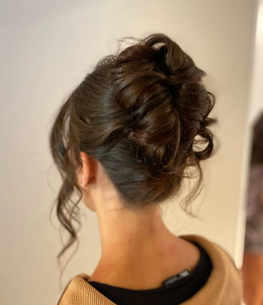 September hairstyles ideas 2026 Curly Updo With Loose Neck Tendrils