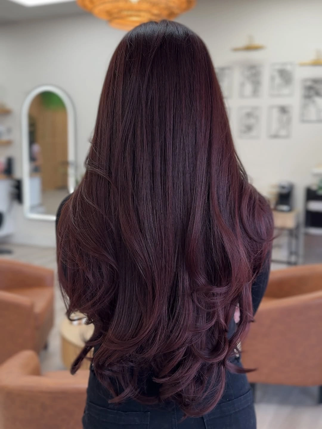September hairstyles ideas 2026 Long Plum Waves With Layered Ends