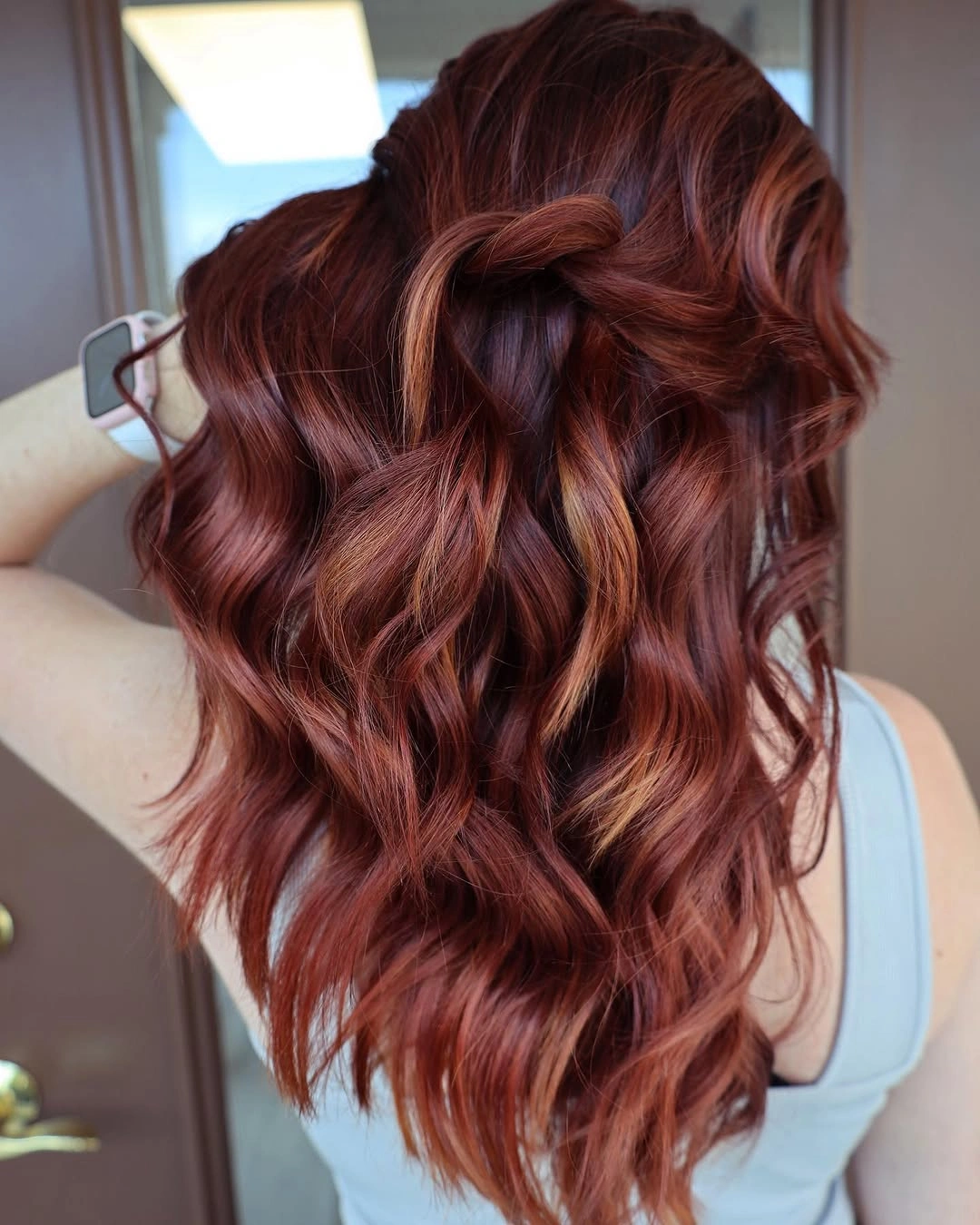 September hairstyles ideas 2026 Copper Red Waves With Soft Back Volume